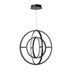 Celestial Double Orb Chandelier - Matte Black