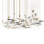 Rainforest Chandelier - Gold / Clear