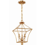 Broche Lantern Pendant - Antique Gold