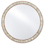 Hyson Round Mirror - Natural Wood / Horn / Mirror