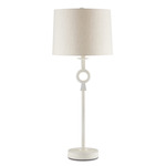 Germaine Table Lamp - White / Natural Cotton Flax