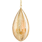 Queenbee Palm Chandelier - Contemporary Gold Leaf