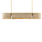 Tenby Linear Chandelier - Contemporary Gold Leaf / Abaca Rope