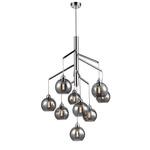 Andromeda Foyer Chandelier - Chrome / Smoke Glass