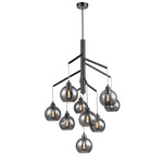 Andromeda Foyer Chandelier - Graphite / Smoke Glass