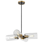 Barker Pendant - Graphite / Brass / Clear