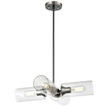 Barker Pendant - Graphite / Satin Nickel / Clear