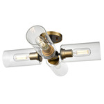 Barker Ceiling Light - Graphite / Brass / Clear