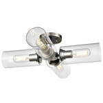 Barker Ceiling Light - Graphite / Satin Nickel / Clear