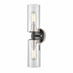 Barker Bathroom Vanity Light - Graphite/Satin Nickel / Clear