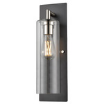 Barker Outdoor Wall Sconce - Graphite/Satin Nickel / Clear