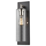 Barker Outdoor Wall Sconce - Graphite / Satin Nickel / Clear