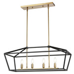 Cabot Trail Linear Pendant - Graphite / Brass