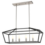 Cabot Trail Linear Pendant - Graphite/Satin Nickel