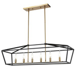 Cabot Trail Linear Pendant - Graphite / Brass