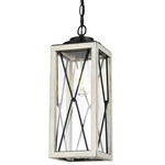 County Fair Outdoor Pendant - Birchwood/Black / Clear