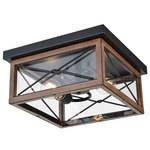 County Fair Outdoor 2Lt Ceiling Light Fixture - Ironwood / Black / Clear