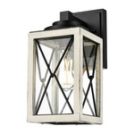 County Fair Outdoor Wall Sconce - Birchwood/Black / Clear