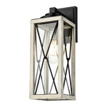 County Fair Outdoor Wall Sconce - Birchwood/Black / Clear