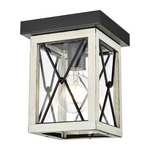 County Fair Outdoor Ceiling Light Fixture - Birchwood/Black / Clear