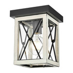 County Fair Outdoor Ceiling Light Fixture - Birchwood / Black / Clear