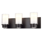 Essex Bathroom Vanity Light - Graphite/ Opal