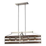 Fort Garry Linear Pendant - Buffed Nickel / Barnwood