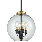 Frontenac Foyer Pendant - Graphite / Clear