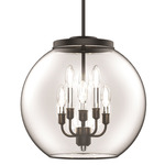 Frontenac Foyer Pendant - Graphite / Clear