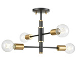 Lake Loft Ceiling Light - Graphite / Brass / Clear