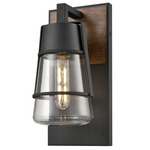 Lake Of The Woods Outdoor Wall Sconce - Ironwood / Black / Clear