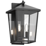 Laurentian Outdoor Wall Sconce - Black / Clear