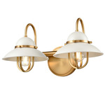 Peggys Cove Bathroom Vanity Light - Matte White/Venetian Brass