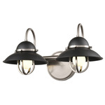 Peggys Cove Bathroom Vanity Light - Graphite / Satin Nickel
