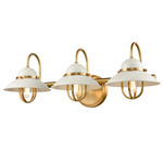 Peggys Cove Bathroom Vanity Light - Matte White/Venetian Brass