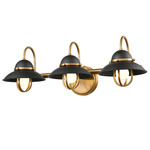 Peggys Cove Bathroom Vanity Light - Graphite / Brass