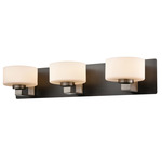 Princeton Bathroom Vanity Light - Graphite/Satin Nickel / Opal