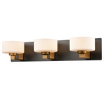 Princeton Bathroom Vanity Light - Graphite/Brass / Opal