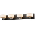 Princeton Bathroom Vanity Light - Graphite/Satin Nickel / Opal