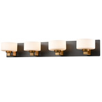 Princeton Bathroom Vanity Light - Graphite/Brass / Opal