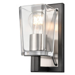 Riverdale Wall Sconce - Graphite/Satin Nickel / Clear