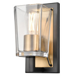 Riverdale Wall Sconce - Graphite/Brass / Clear