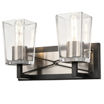 Riverdale Bathroom Vanity Light - Graphite / Satin Nickel / Clear