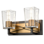 Riverdale Bathroom Vanity Light - Graphite/Brass / Clear