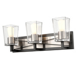 Riverdale Bathroom Vanity Light - Graphite / Satin Nickel / Clear