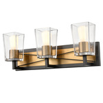 Riverdale Bathroom Vanity Light - Graphite/Brass / Clear