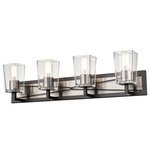 Riverdale Bathroom Vanity Light - Graphite / Satin Nickel / Clear
