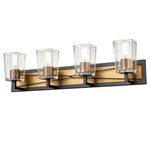 Riverdale Bathroom Vanity Light - Graphite/Brass / Clear