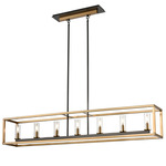 Sambre Linear Pendant - Graphite / Brass