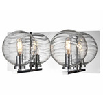 Tropea Bathroom Vanity Light - Chrome / Ripple Glass